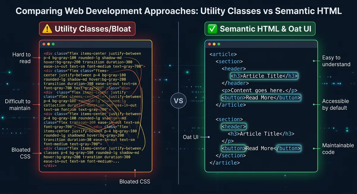 Semantic UI architecture with Oat