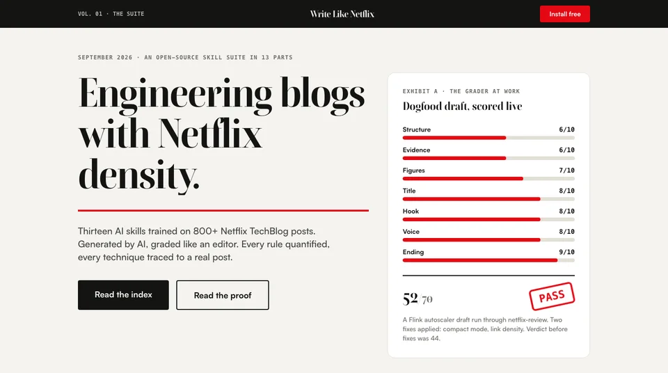 Write Like Netflix project screenshot